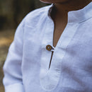 Linen Boys Shirt | Stand Collar | White