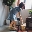 Linen Skirt for Girls | Wrap Style | Airforce Blue