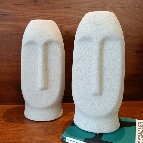 Ceramic Vase | Face Design | Beige