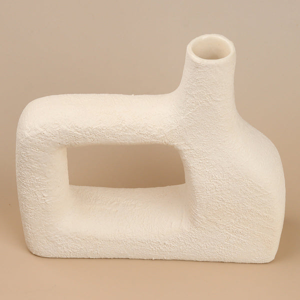 Ceramic Vase | Textured Matte Finish | White