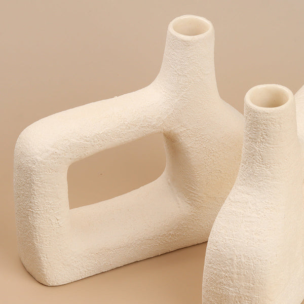Ceramic Vase | Textured Matte Finish | White