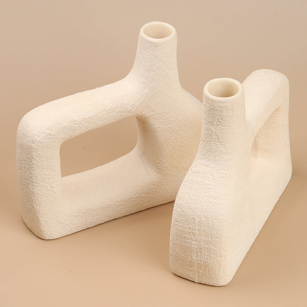 Ceramic Vase | Textured Matte Finish | White