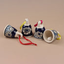 Wall Decor Items | Ceramic Hanging Bells | Multicolour | 6 Pcs