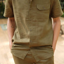 Linen Shirt for Men | Olive Green