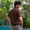 Linen Mens Shirt | Tree Trunk Brown