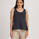 Cotton Flared Top for Women | Sccop Neck | Charcoal