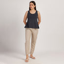 Cotton Flared Top for Women | Sccop Neck | Charcoal