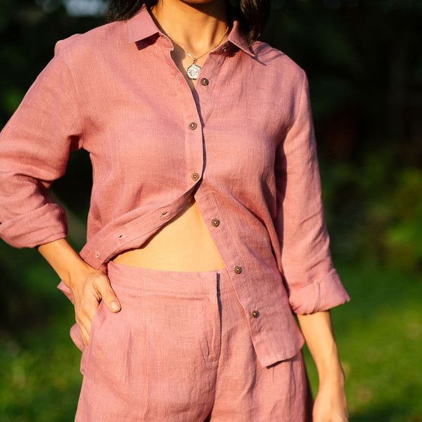 Linen Shorts for Women | Vintage Pink