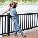 Linen Pants for Women | Denim Blue