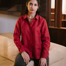 Linen Shirt for Women | Full Sleeves | Red