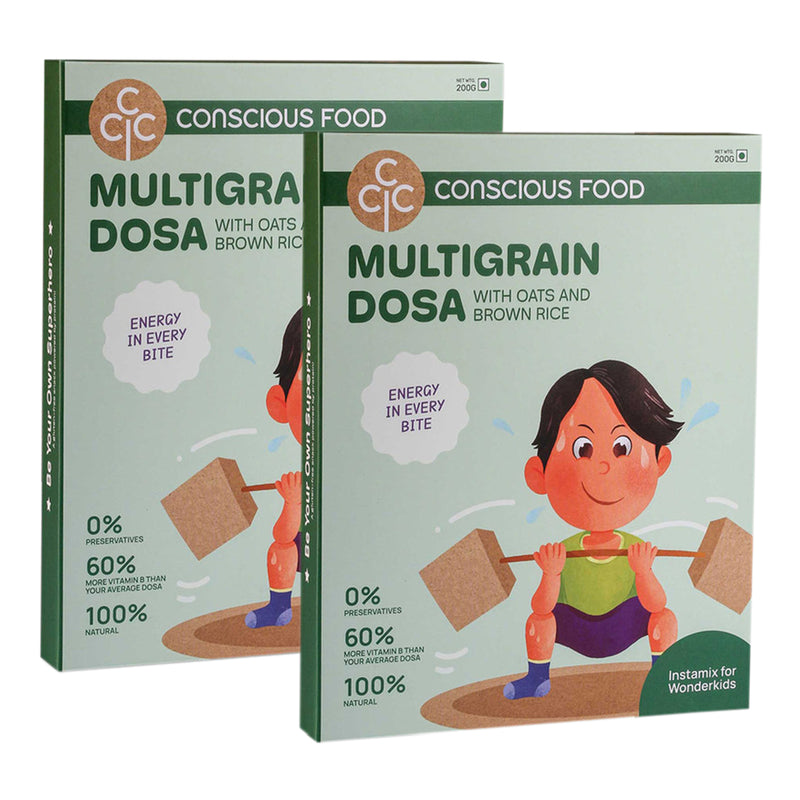 Multigrain Dosa Mix | With Oats and Brown Rice | 100% Natural | No Sugar | 200 g Pack of 2