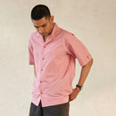 Cotton Light Pink Shirt for Men | Poplin | Patch Pockets