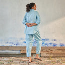 Cotton Co Ord Set for Women | Ice Blue