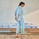 Cotton Co Ord Set for Women | Ice Blue