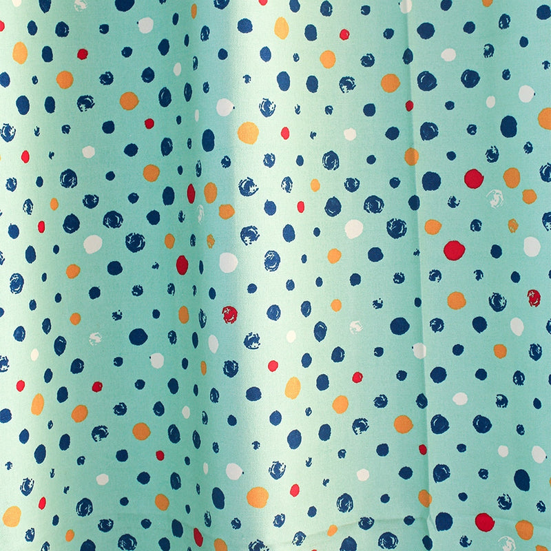 Cotton Curtains | Polka Print | Blue