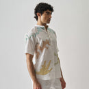 Linen White Short Kurta for Men | Hand Embroidered