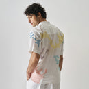 Linen White Short Kurta for Men | Hand Embroidered