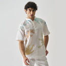 Linen White Short Kurta for Men | Hand Embroidered