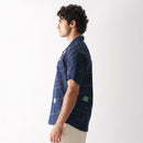 Linen Shirt for Men | Hand Embroidered | Navy Blue | Panorama