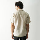 Linen Shirt for Men | Hand Embroidered | Beige | Lazy Sheep