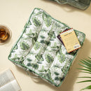 Cotton Floor Cushion for Sitting | Leaf Print | Green