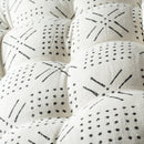 Cotton Floor Sitting Cushion | Tribal Boho Design | Black & White