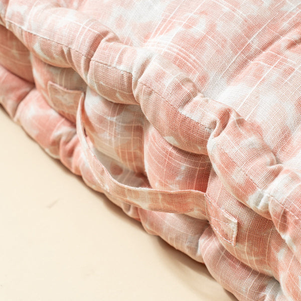 Cotton Floor Mattress | Tye-Dye Design | Coral Pink