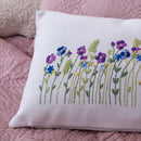 Cotton Cushion Cover | Embroidered | Grey & White