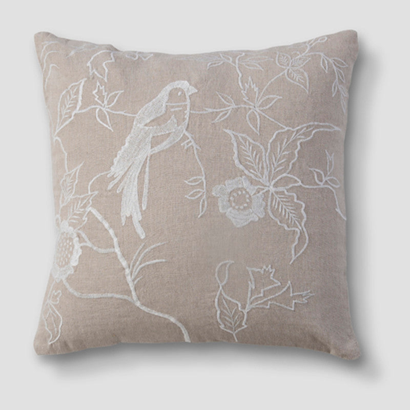 Linen Whispering Wings Cushion Cover | Beige | 45 x 45 cm