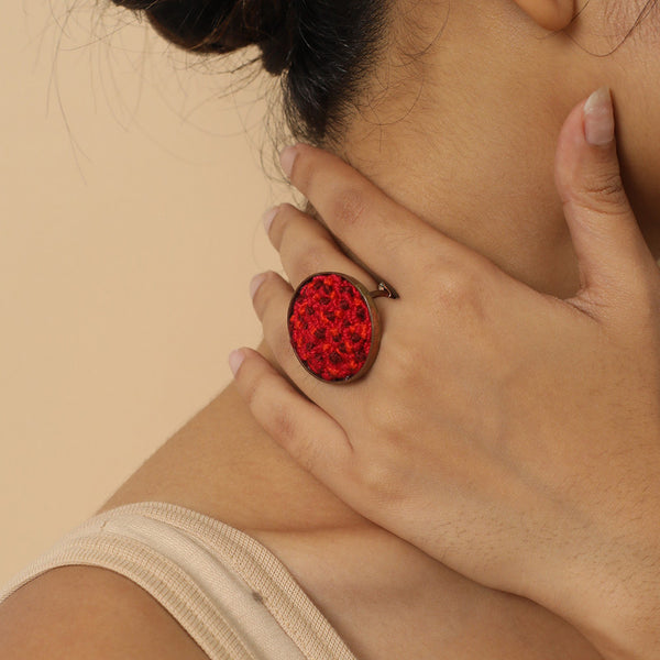 Copper Ring for Women | Embroidered