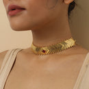 Brass Choker Necklace | 18K Gold Plated | Tersa