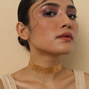 Brass Choker Necklace | 18K Gold Plated | Jamdani