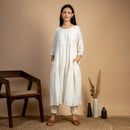 Maheshwari Silk Kurti with Pant | Off-White