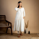 Maheshwari Silk Kurti with Pant | Off-White