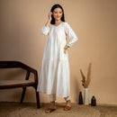 Maheshwari Silk Kurti with Pant | Off-White