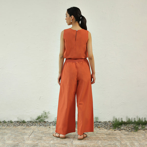 Poplin Cotton Co Ord Set | Orange