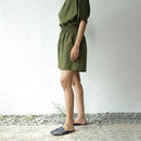 Cotton Poplin Co Ord for Women | Military Green | Top & Shorts