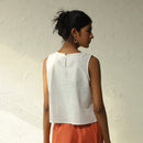 Cotton Co Ord Set for Women | White & Orange