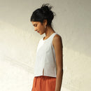 Cotton Co Ord Set for Women | White & Orange