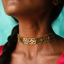 Brass Choker Necklace | 18K Gold Plated | Jamdani