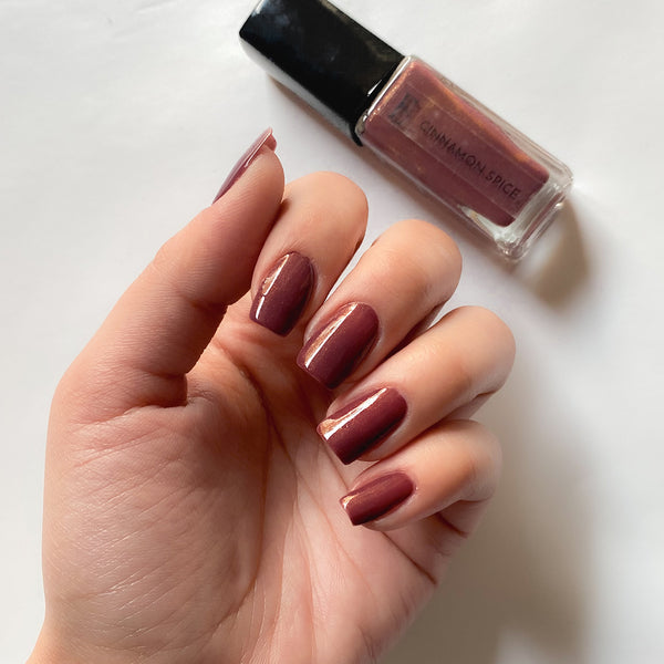 Dull Maroon Nail Polish | Cinammon Spice | Ultra-Glossy | Long-Lasting Manicure | 10 ml