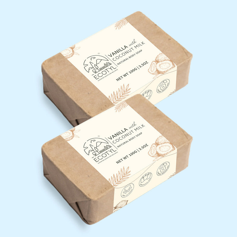 Body Soap | Coconut Milk with Vanilla | 100% Natural | Nourishing & Hydrating | 100 g | Set of 2