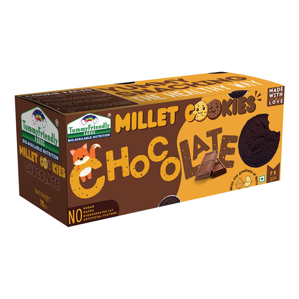 Healthy Snacks for Kids | Chocolate Millet Cookies | 75 g | Pack of 3