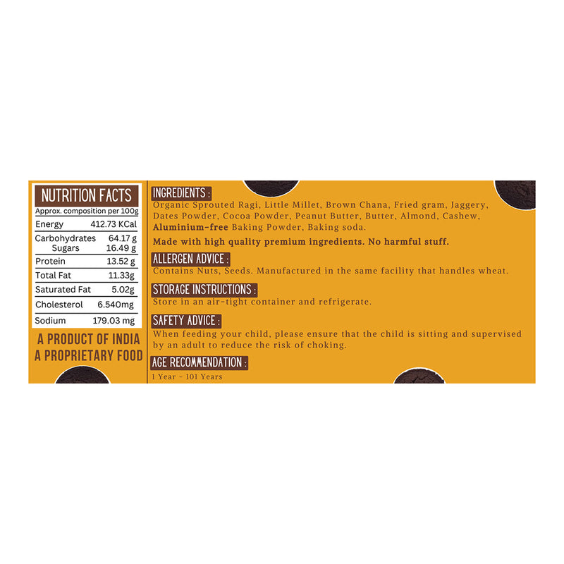 Healthy Snacks for Kids | Chocolate Millet Cookies | 75 g | Pack of 3