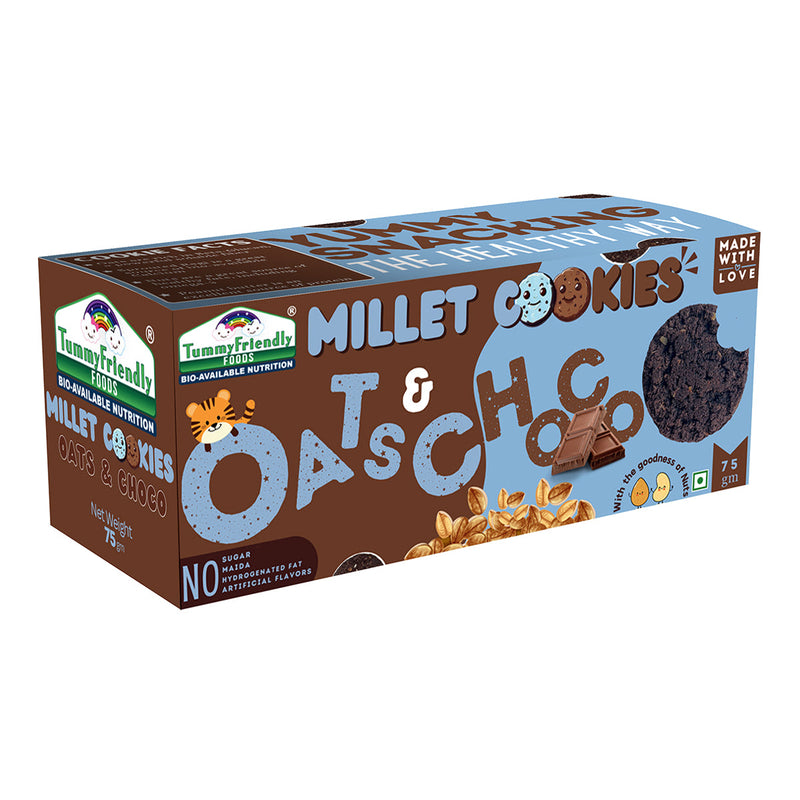 Healthy Snacks for Kids | Millet Cookies | OatsChoco, Chocolate & Peanut Butter | 75 g | Pack of 3