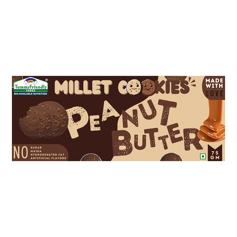 Healthy Snacks for Kids | Peanut Butter Millet Cookies | 75 g | Pack of 2