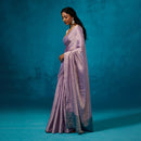 Cotton Silk Saree with Blouse Fabric | Lilac Silver