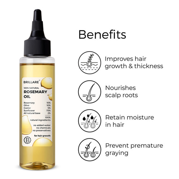 Rosemary Hair Oil | Olive & Castor | Hair Growth | 100 ml