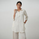 Linen Short Kurta for Women | White