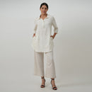 Linen Short Kurta for Women | White